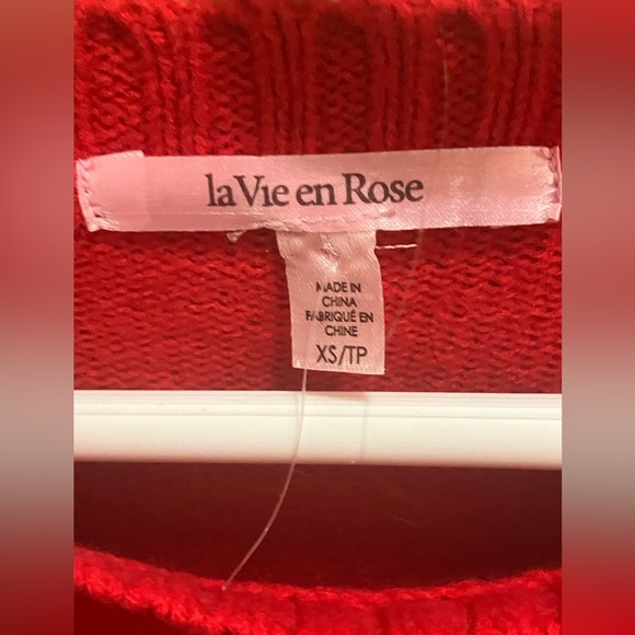 La Vie En Rose Red Christmas Sweater - Picture 2 of 3